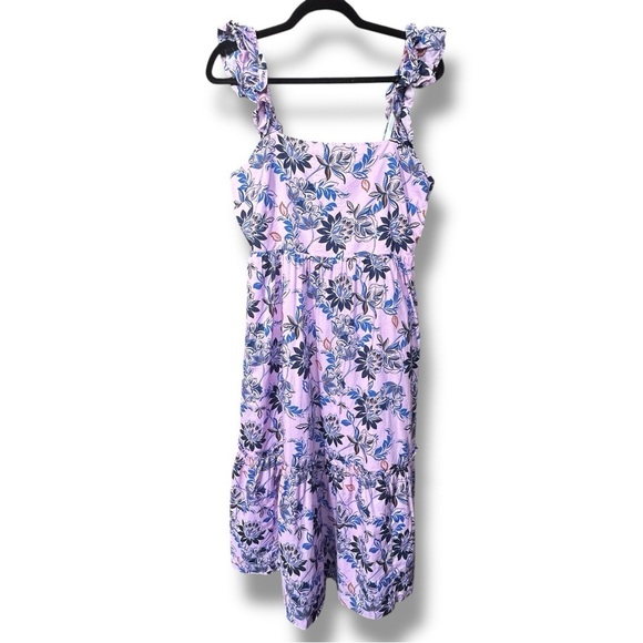 J. Crew Factory Square Neck Smocked Floral Dress Size 8 - Picture 3 of 16